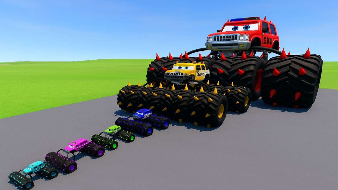 Biggest vs Smallest Monster Trucks Challenge | BeamNG.drive Extreme Crash Test