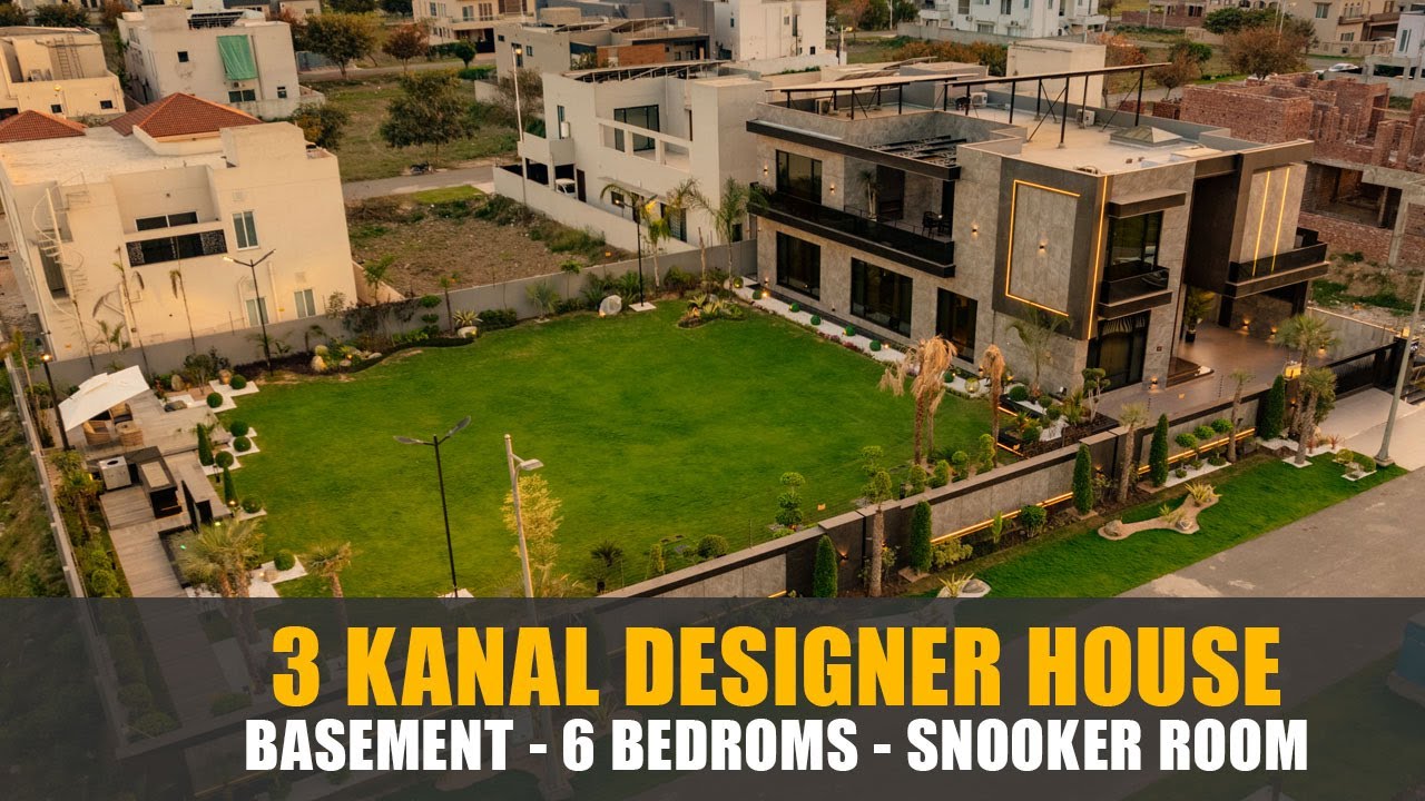 Massive 3 Kanal 42 Crore Designer House I Basement, 6 Beds, Snooker Area by Roshan Constructions