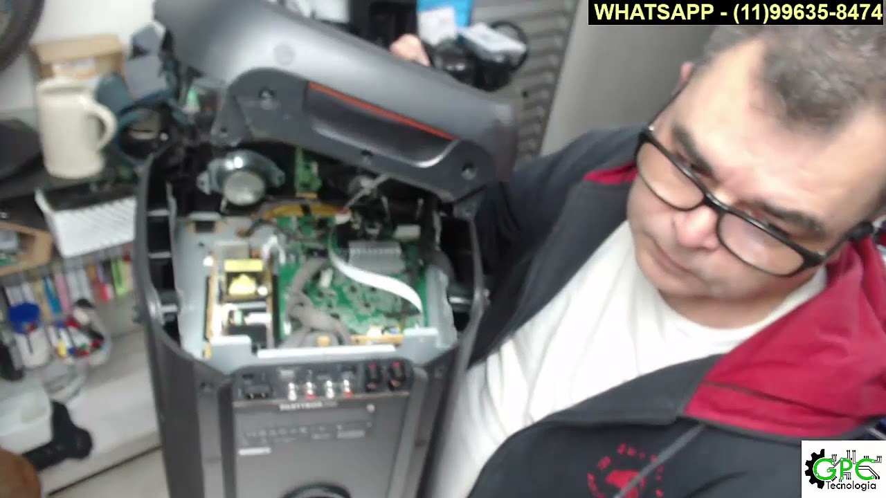 DESMONTAGEM PARTYBOX 300 - RETIRADA DA PLACA PRINCIPAL