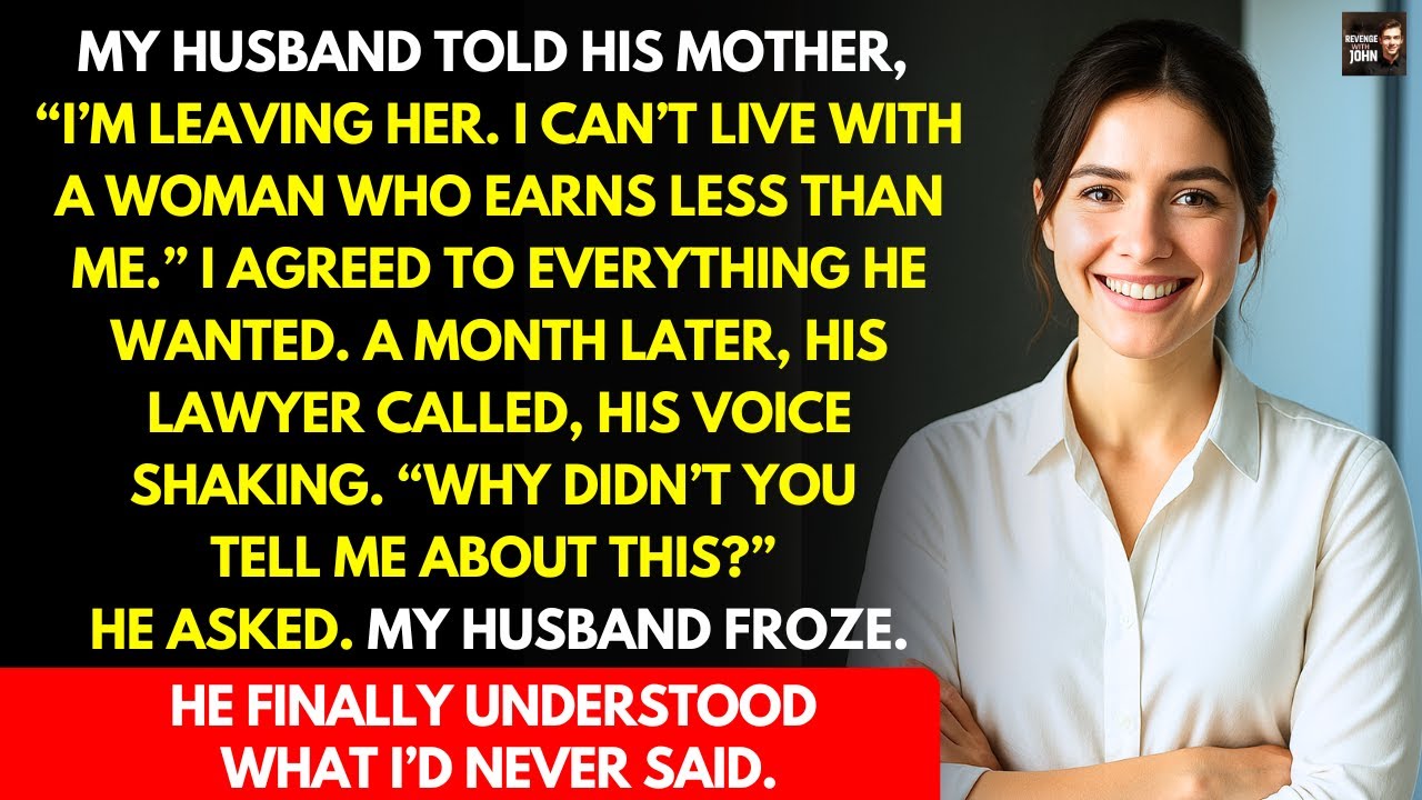 My Husband Said He Couldn’t Live With a Woman Who Earned Less — He Didn’t Know I Owned the Company