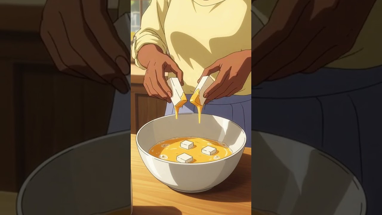Cozy Anime Cooking 🍳 Crispy Fried Cheese  Ghibli Style Comfort Food #shorts  #slowliving