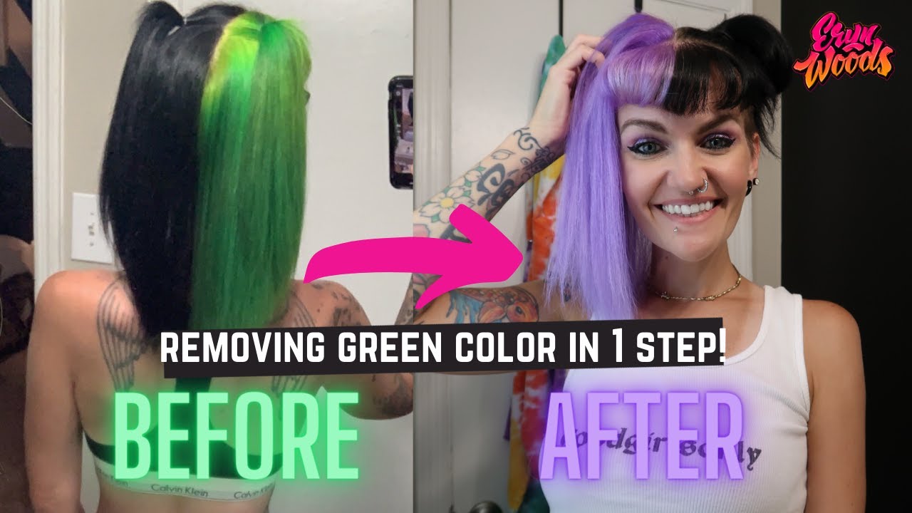 Hair Color Transformation!! BEST COLOR REMOVER (1 STEP) | BRIGHT GREEN to PASTEL LAVENDER