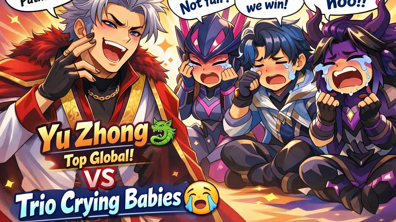 Yu Zhong 🐉 Top Global 🌍 3 Vs Trio Trashtalker! 😆 #mobilelegends #mlbb #mobilelegendsbangbang 