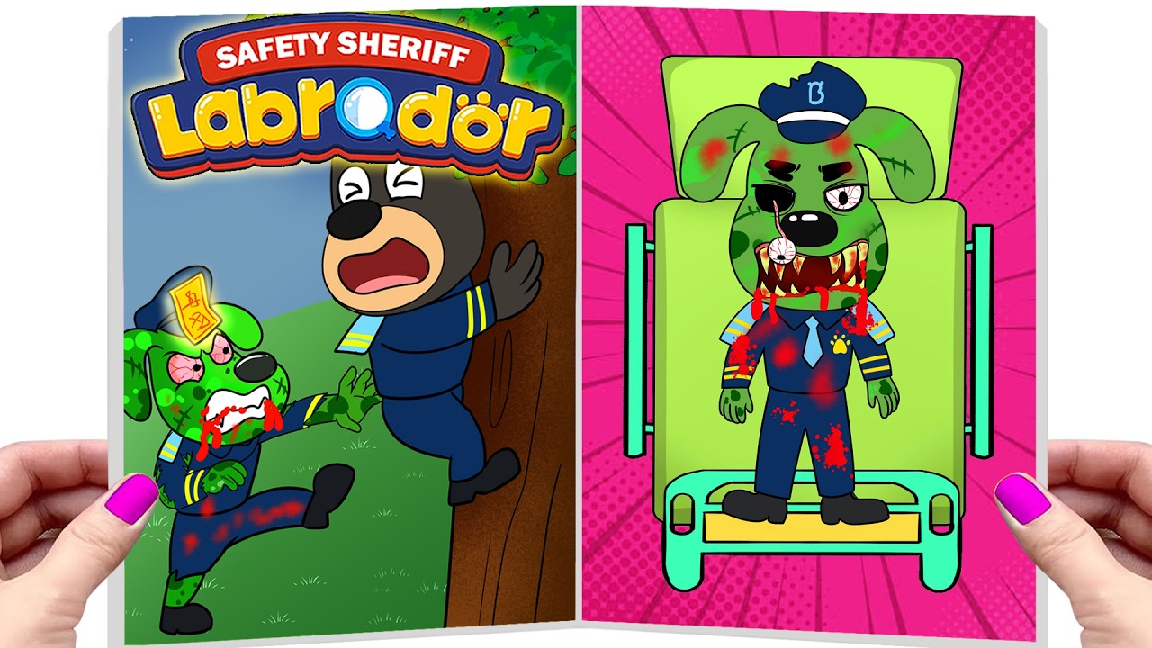 Run Dobie! Sheriff Labrador Turned Into a Zombie!😱 DIY Paper ❤️ Make Quiet Book