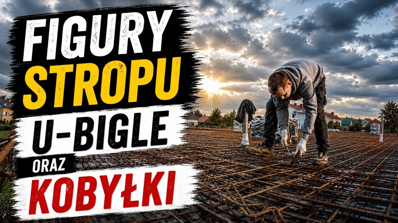 52. Wyginamy figury stropu  - kobyłki oraz u-bigle - zbrojenie górnej siatki stropu