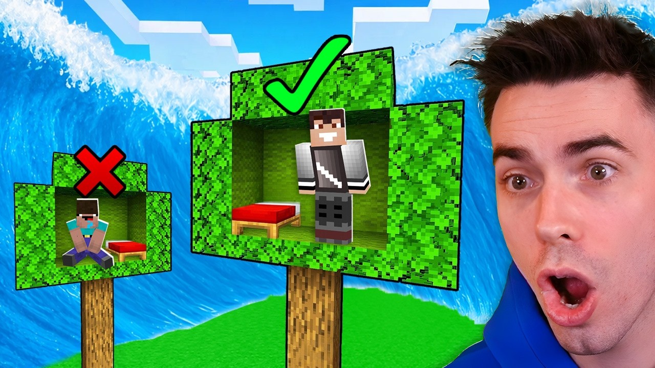 PRZETRWAJ TSUNAMI w DOMKU NA DRZEWIE w Minecraft!
