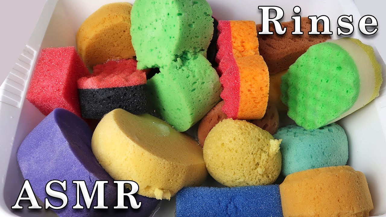 ASMR Messy Sponge Rinse w/ Bar Soap 💦 Oddly Satisfying Rinse