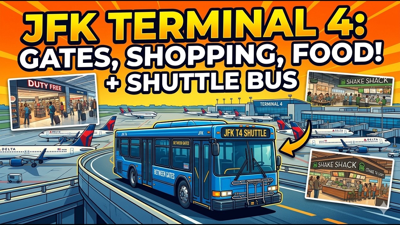 JFK 🛫🛬Terminal 4 Guide: Food, Shopping, & The Airside Shuttle Bus