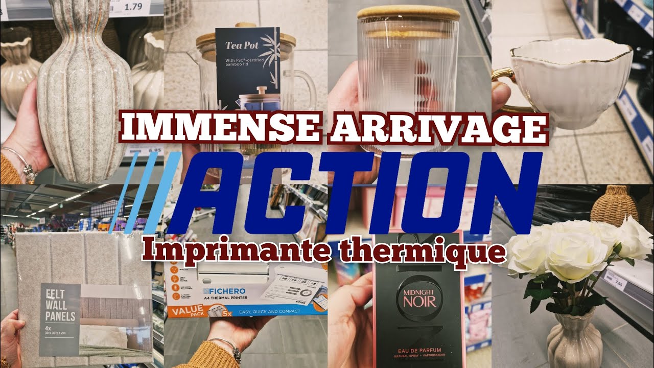 🖨UNE IMPRIMANTE THERMIQUE chez Action & pleins de nouveautés déco, vase, mugs🛒