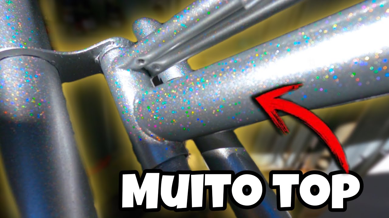 PINTURA com FLAKE holográfico no quadro da MINI bike brisa ficou muito TOP