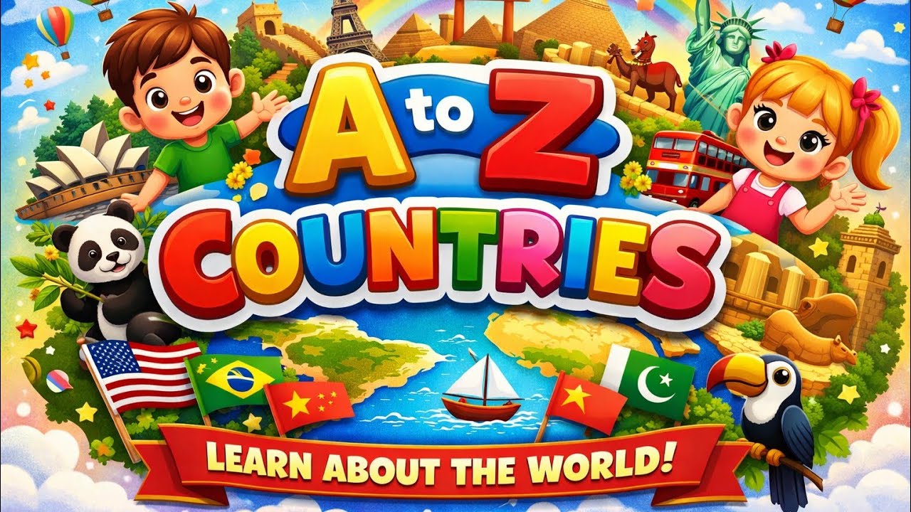 A to Z Countries for Kids 🌍 | Learn Countries with FunKids Learning Video: Countries A to Z ✨| Kids