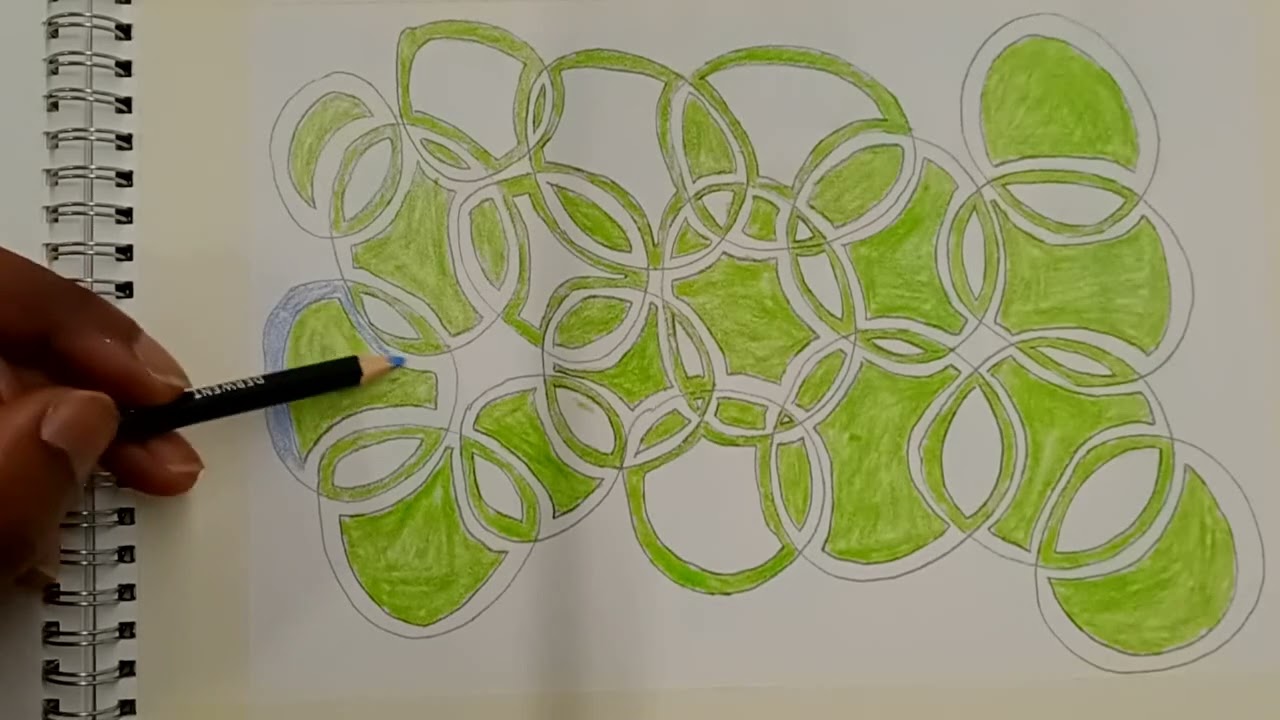 Drawing & Colouring A Bubble Landscape Art｜Hand Drawing + Pencil Colouring