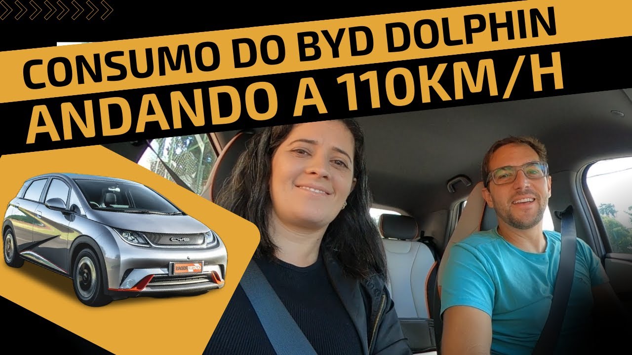 Consumo do BYD DOLPHIN andando a 110km/h em +-300km de viagem! Melhor que Golf GTI na Estrada!