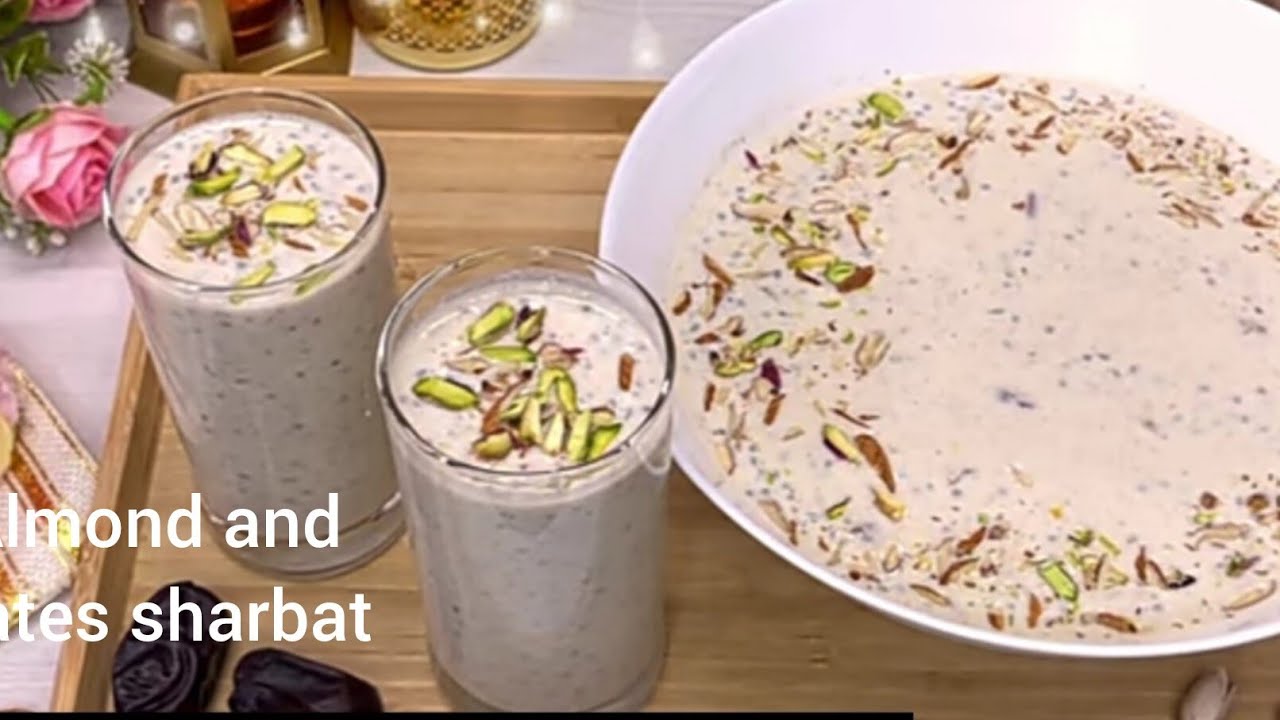 Ramzan special badam khajoor ka sharbat For Iftar | Healthy Almond and Dates Milkshake Energy Drink