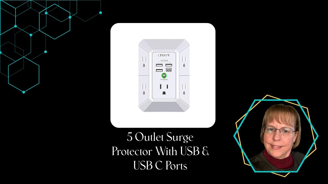 Closer Look - Wall Charger, Surge Protector with 5 Outlets, USB & USB C Ports
