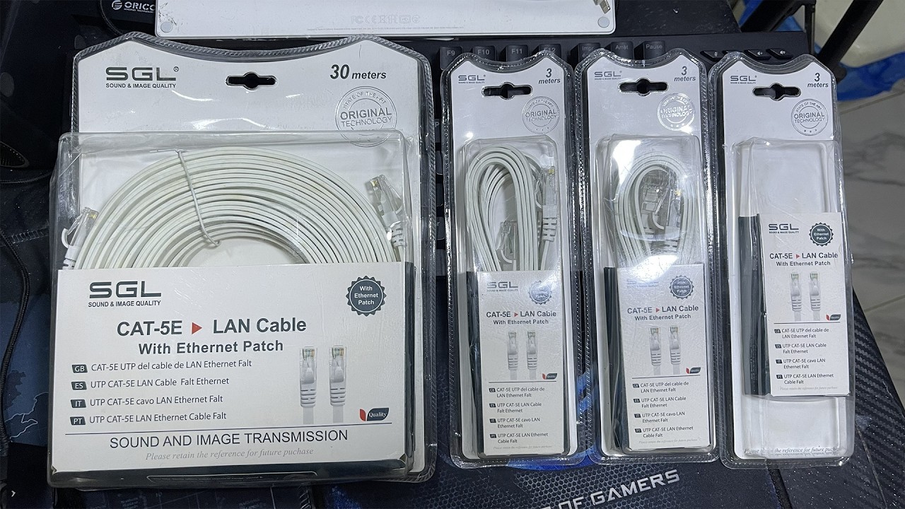 Кабель SGL CAT-5E LAN длиной 30 метров с патч-кордом Ethernet.