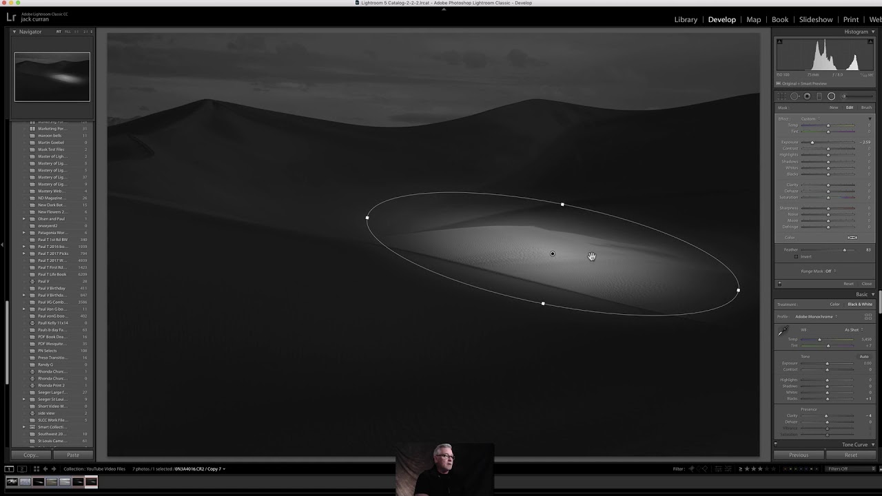 Death Valley - Spotlight on Dunes, Black and White Conversion
