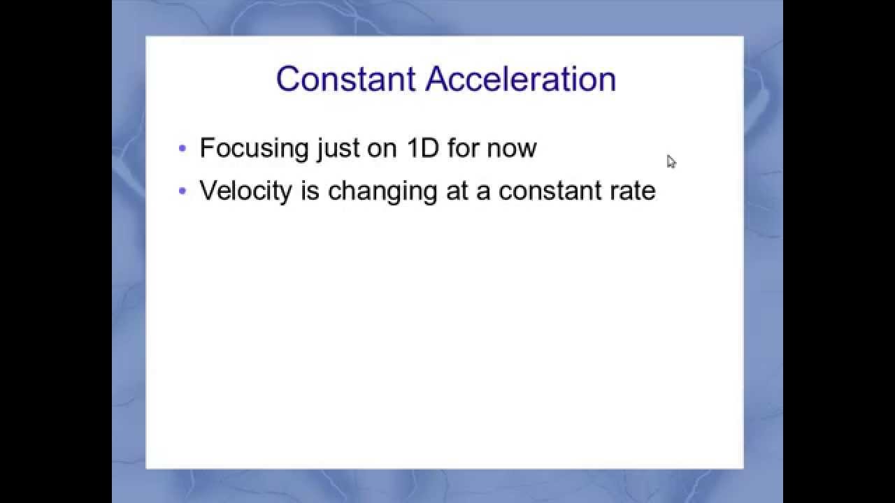 Constant Acceleration Equations