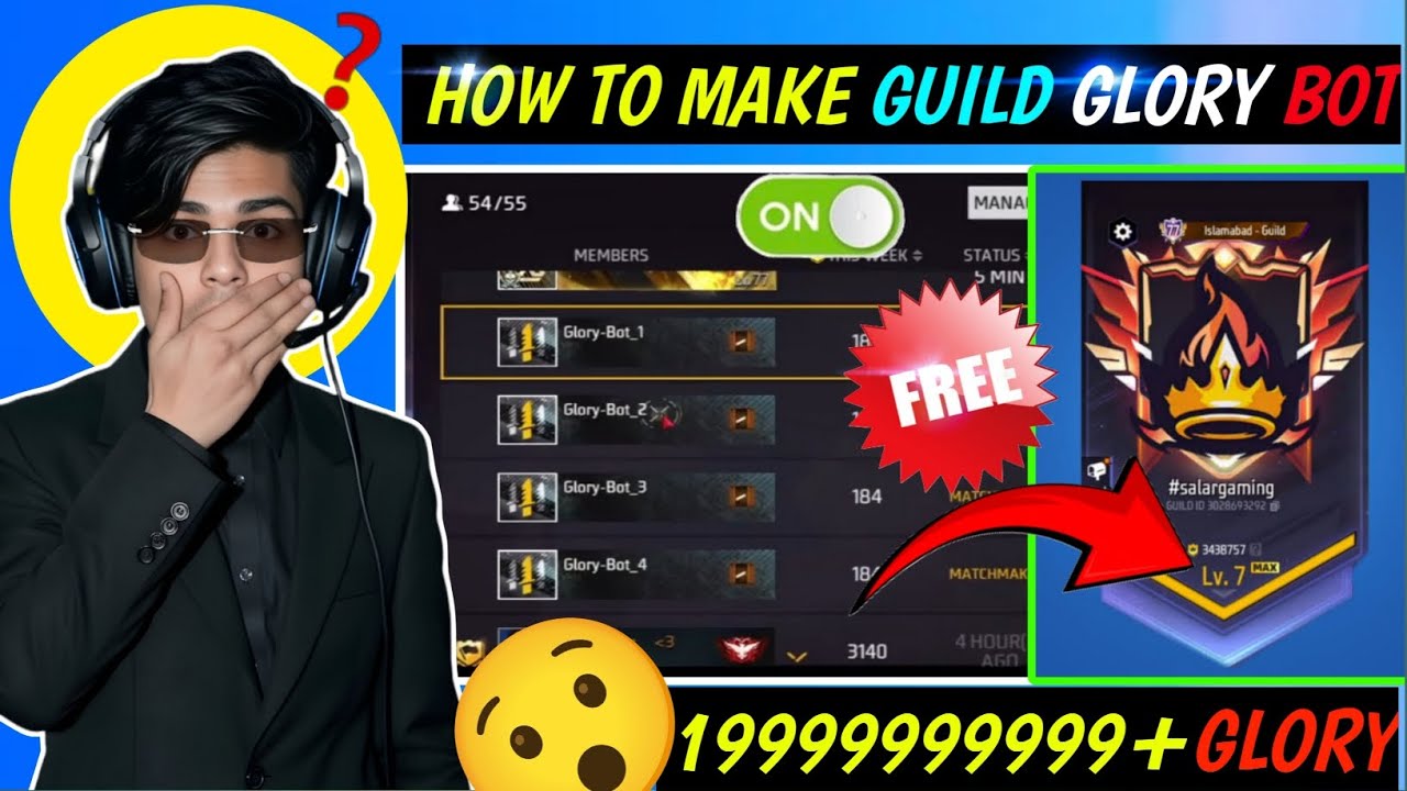 HOW TO MAKE GUILD GLORY BOT 🤖|FREE FIRE GUILD GLORY BOT 🔥😱|UR CLASSY