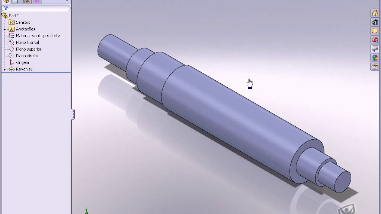 Creando un eje Escalonado con Ranura para Chaveta - M4A1 - Aprendiendo SolidWorks