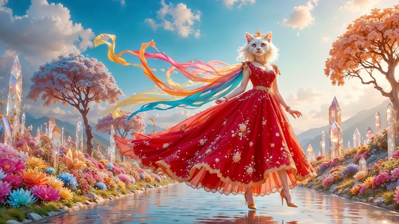Mimi, a Cute Cat Enters the Rainbow Crystal World| Magical Mirror Adventure| Paws and Poses