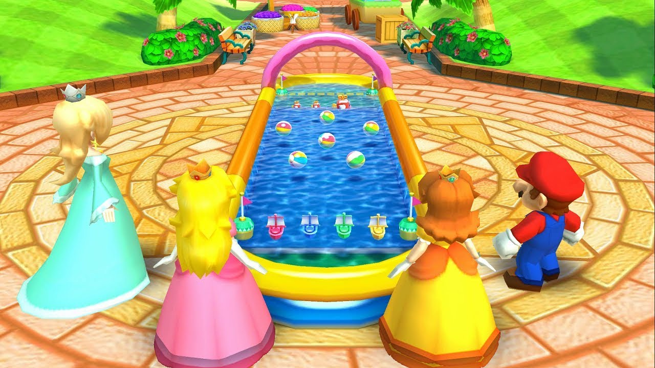 Mario Party Star Rush - MiniGames - Rosalina Vs Peach Vs Daisy Vs Mario