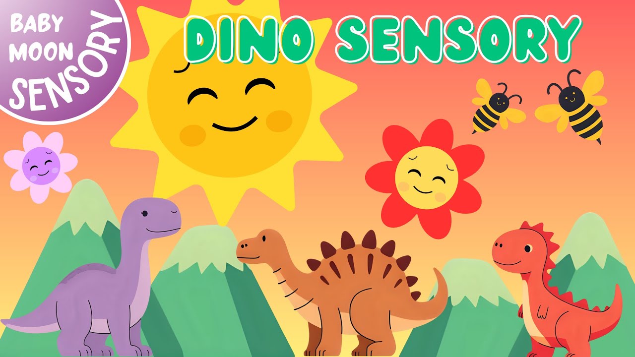 Baby Sensory Adventure | Cute Little Dinosaurs | Fun Animation with Happy Baby Music
