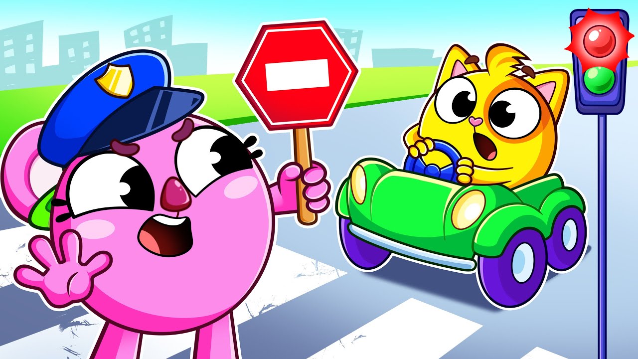 Stop! Look! Go! 🚗 Road Safety Song | Funny Kids Songs 🐱🐨🐰🦁And Nursery Rhymes by Baby Zoo