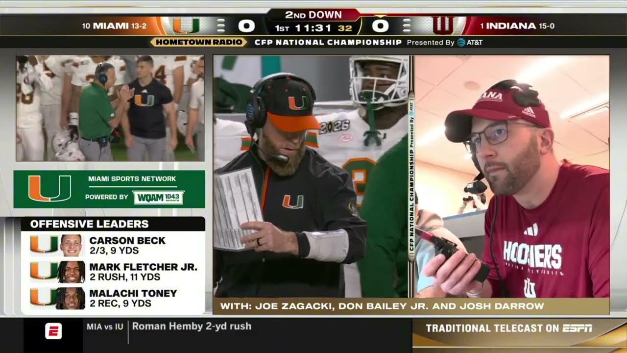 2026 CFP NATIONAL CHAMPIONSHIP Indiana vs Miami | Miami Radio Call | FULL GAME replay (1/19/2026)