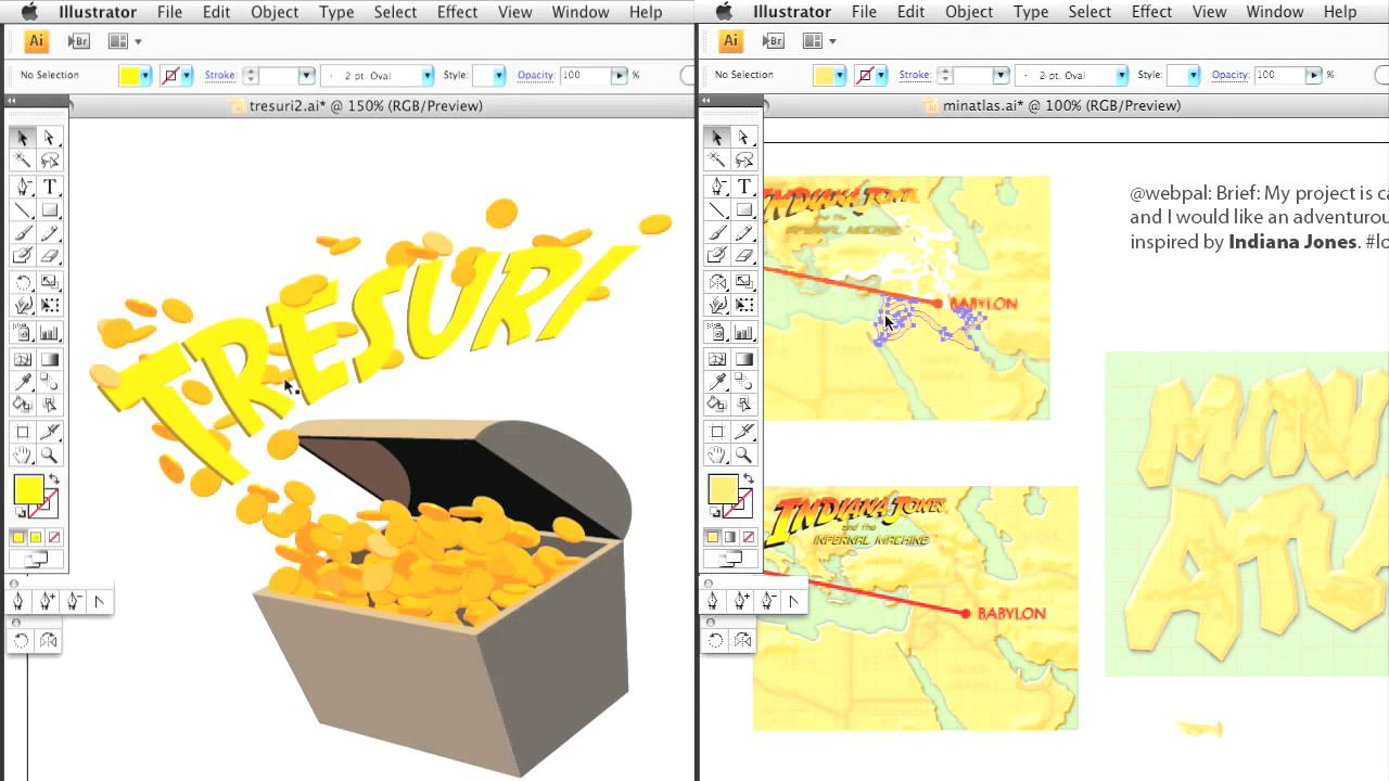 Logotypse - #15 Tresuri and Miniatlas in a splitscreen screencast -- Inspiration Indiana Jones