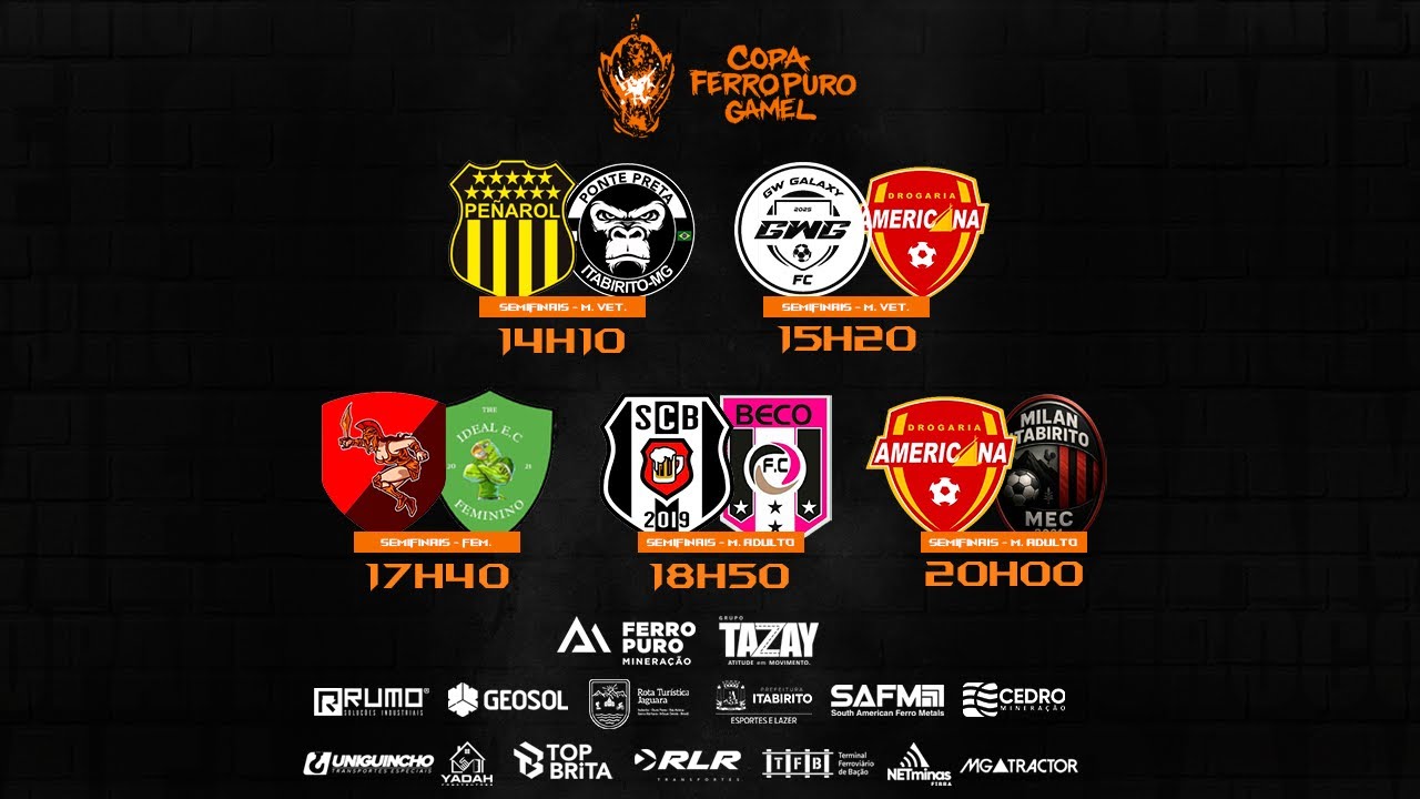 Copa Ferro Puro Gamel 2025 - Jogos Veterano - Masculino Adulto - Feminino #itabirito #fut7