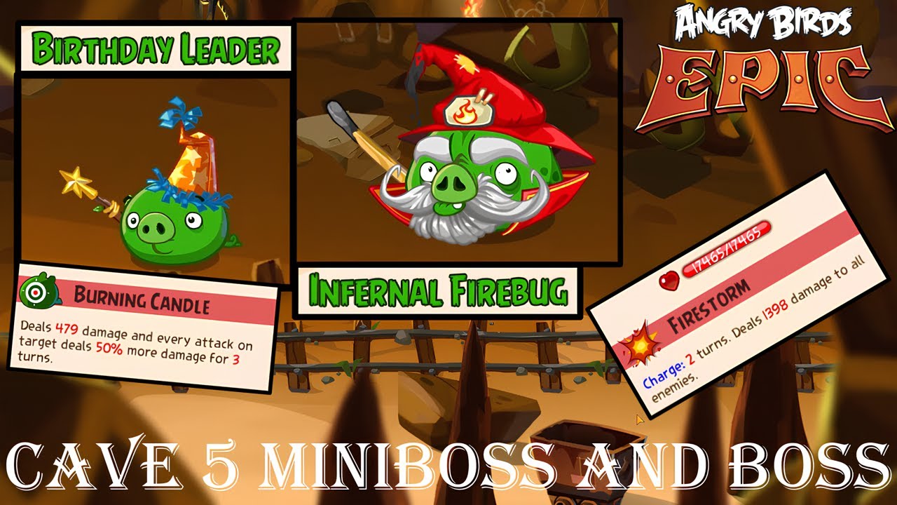 Angry Birds Epic All Stars - Cave 5 Bosses