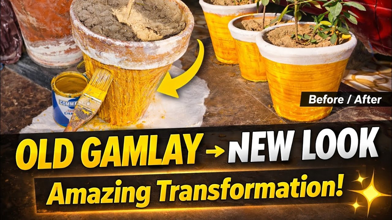 Purane Gamlay Ko Naya Look 😍 | Amazing Pot Painting Transformation