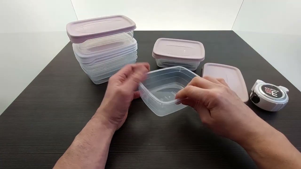 Plastová dóza obdlžniková 11,5x16x9 cm 3 ks 0,6 L