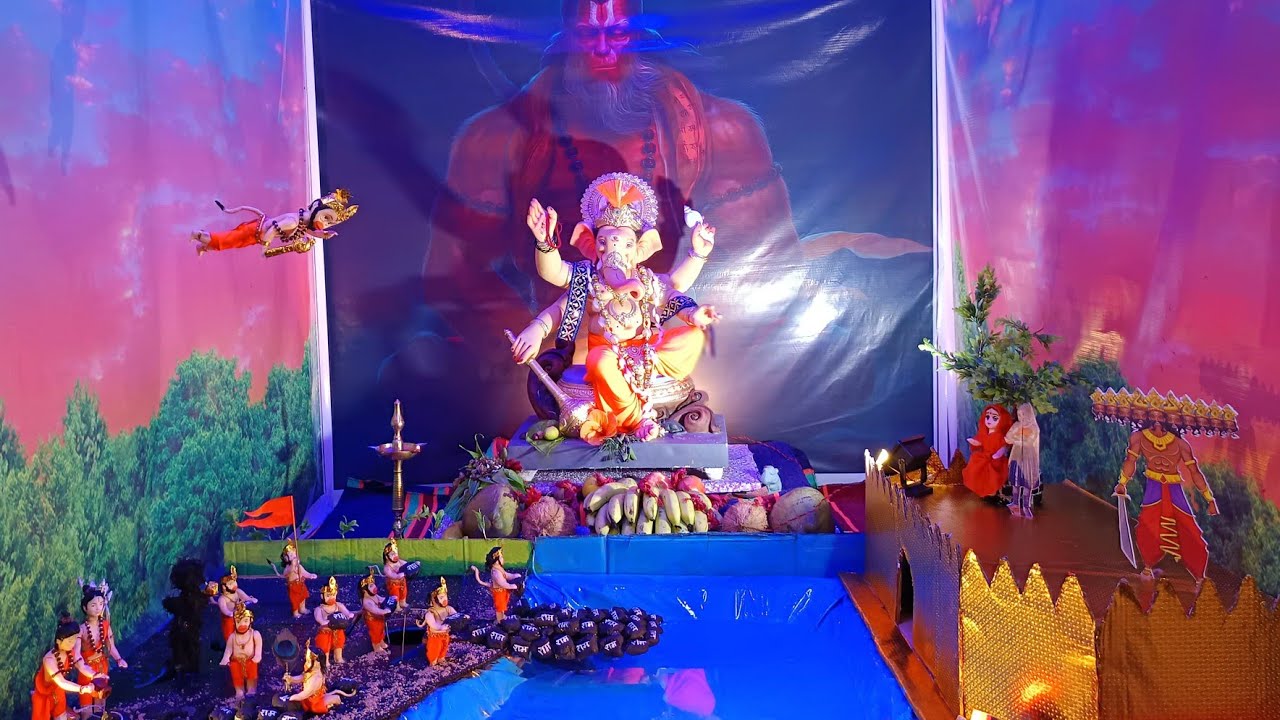 Home Ganpati Decoration 2024 (राम सेतू 🚩)