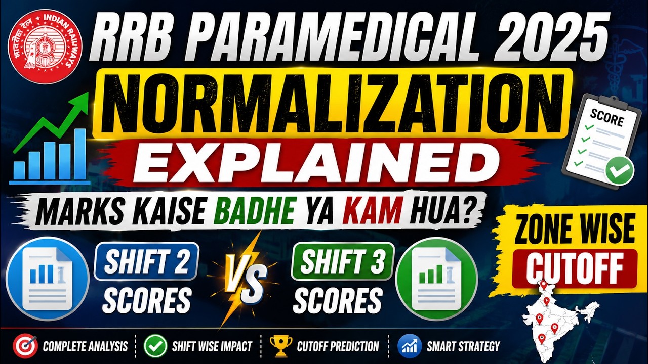 RRB Paramedical 2025 Normalization Explained | Marks | Shift 2 vs Shift 3 Scores | Zone Wise Cutoff