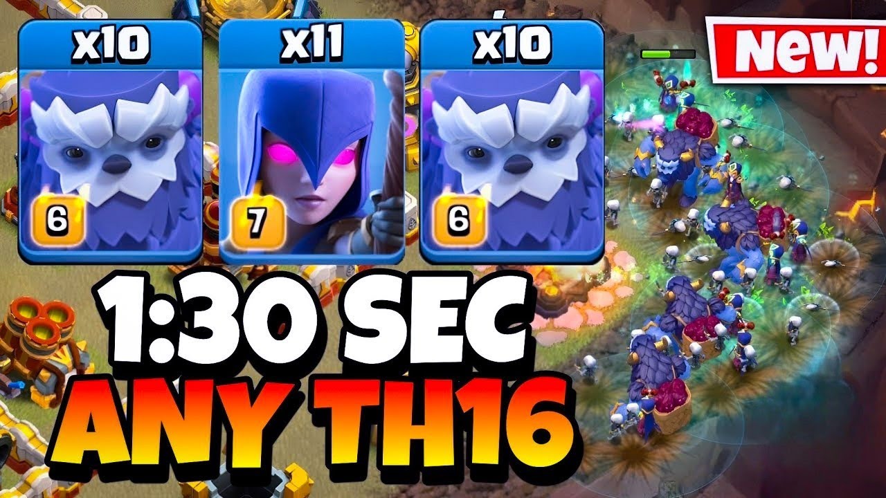 EPIC STRATEGY | Th16 Yeti Witch Quake Attack Strategy | Th16 Yeti Witch | Best Th16 Attack Strategy🔥