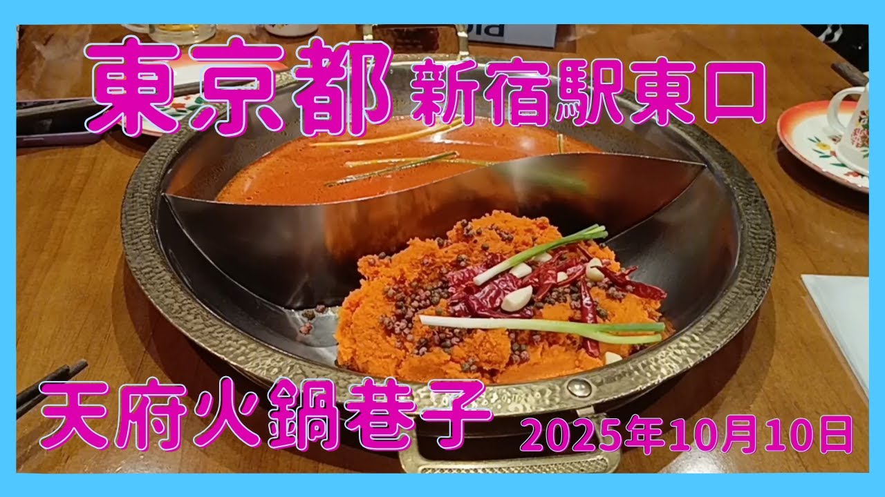 『火鍋』東京都新宿駅東口近くのお店。天府火鍋巷子で火鍋を食べてみました。☺️