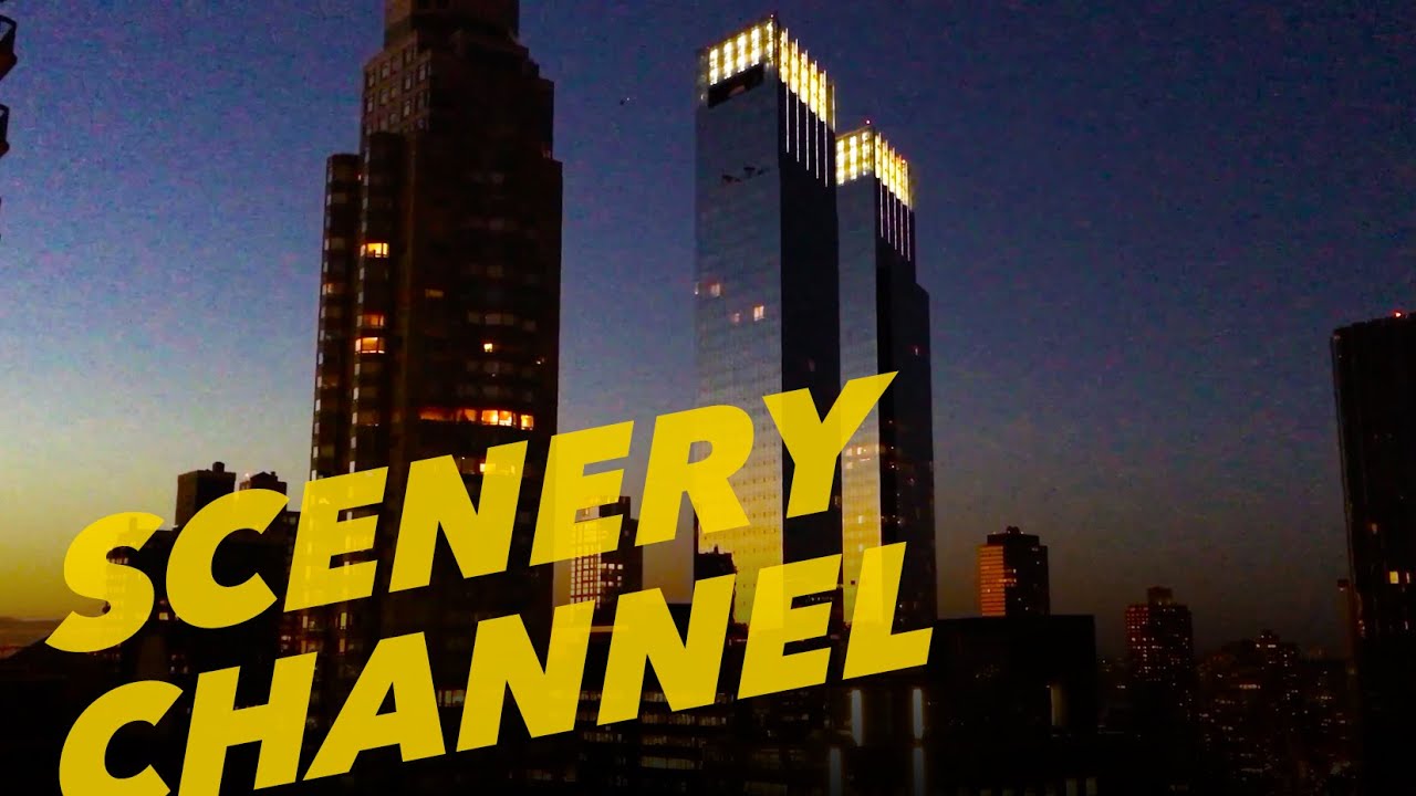 4K SCENIC Rooftop View New York City Sunset