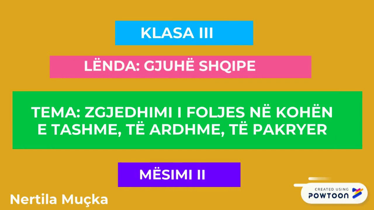 Zgjedhimi i foljes-Koha e tashme, e ardhme, e pakryer  Mësimi II (klasa 3)