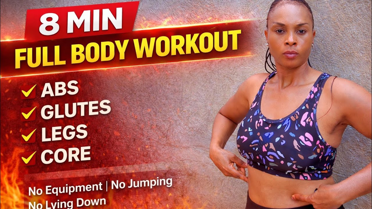 8 MIN Full Body Fat Burn 🔥 No Jumping | Standing Abs, Glutes & Legs