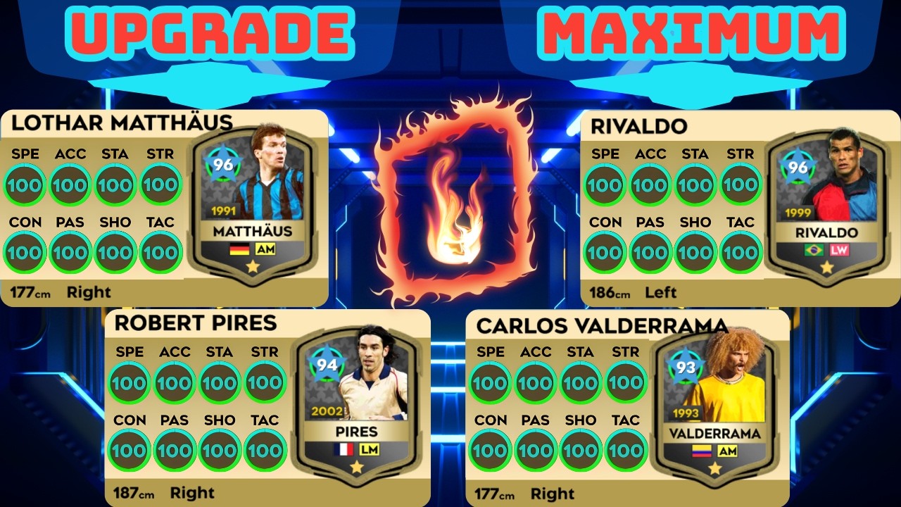 DLS 26 | UPGRADE ✅Lothar Matthäus 86 . Rivaldo 86 . Robert Pires 84 . Carlos Valderrama 83