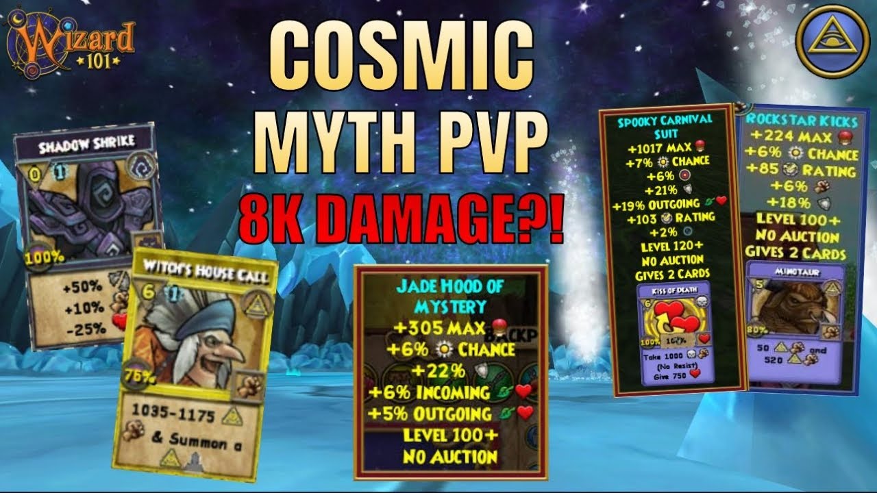 Wizard101: COSMIC MYTH PVP (LVL 140): 8K DAMAGE TO A JADE?!