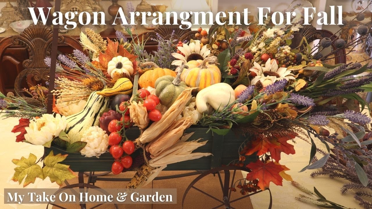 Beautiful Fall Wagon Arrangement for My Fireplace!!