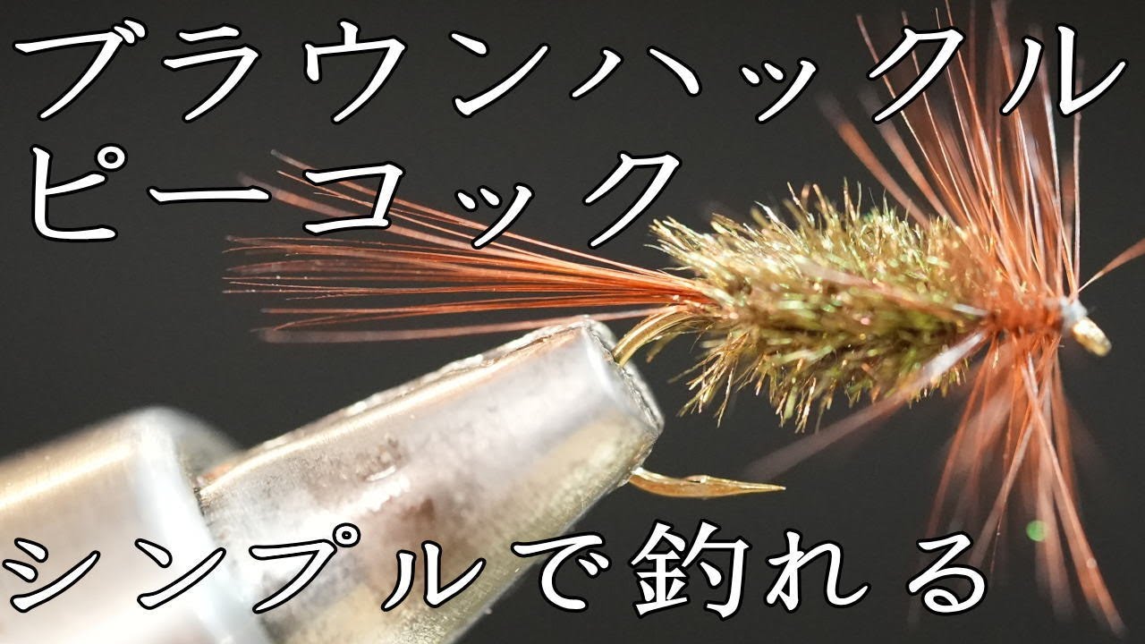ブラウンハックルピーコック　Brown Hackle Peacock FlyTying フライタイイング