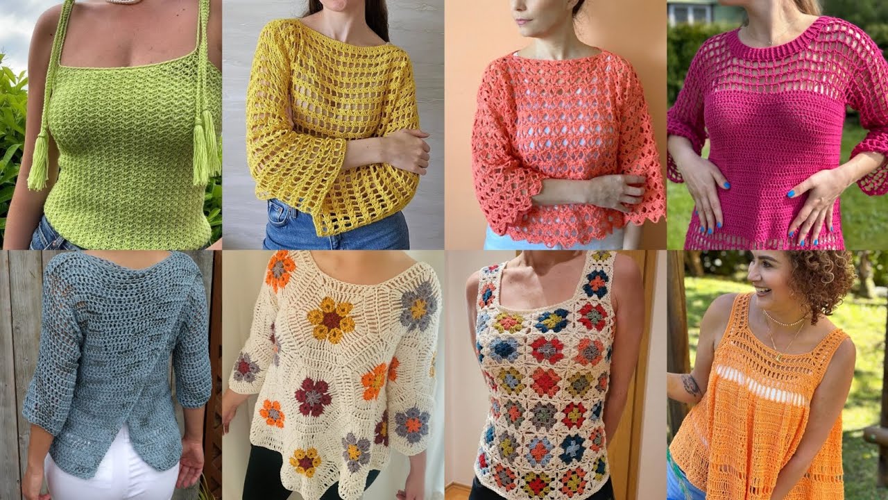 Beautiful & Stylish Crochet Top Blouse Latest New Design Ideas For Summer 2025||Granny Square