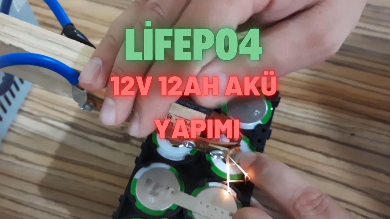 LİFEPO4 SİLİNDİRİK HÜCRE İLE 12V 12AH AKÜ YAPIMI..