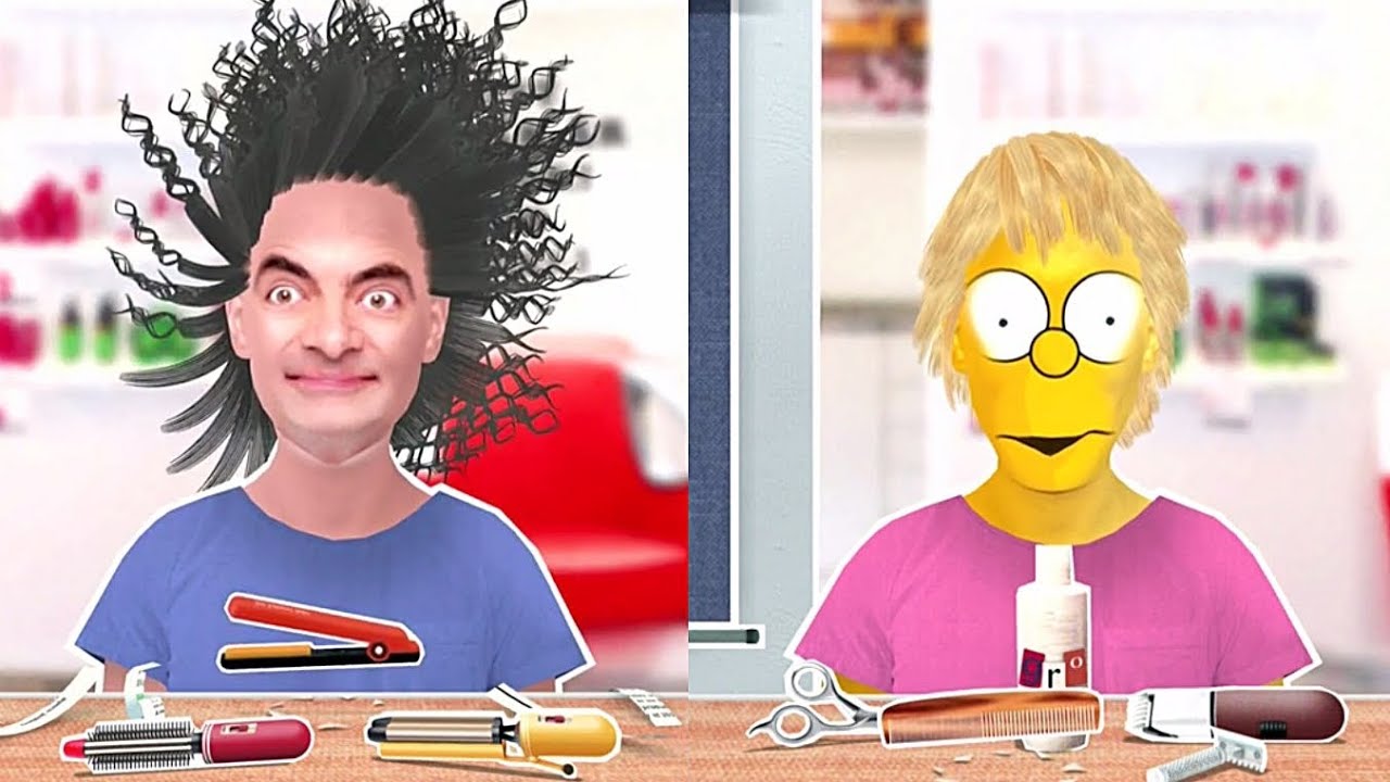 Toca Hair Salon Me App - Mr. Bean & Bart Simpson zu Besuch