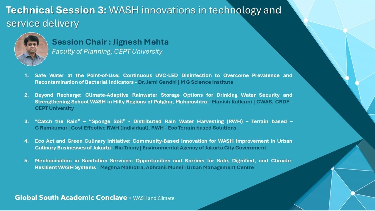 Day 1 - Technical Session 3: WASH innovations in technology and service delivery