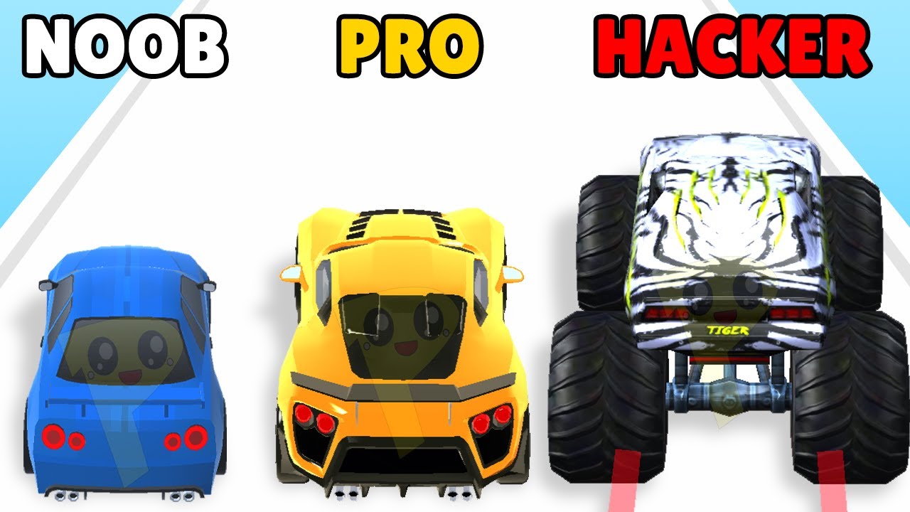 NOOB vs PRO vs HACKER in Level Up Cars